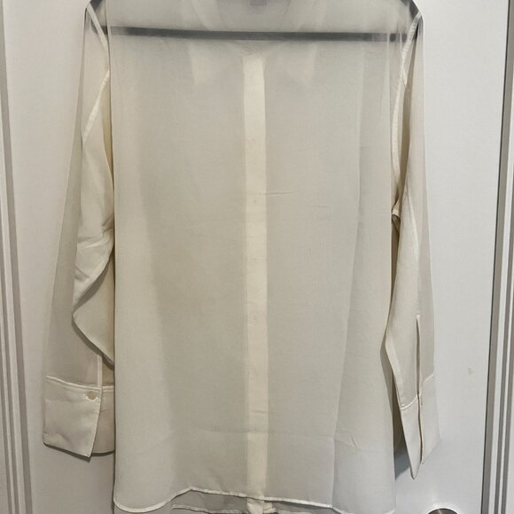 Women's Blouse - Sheer Cream Blouse with Sequin Collar - Picture 8 of 10